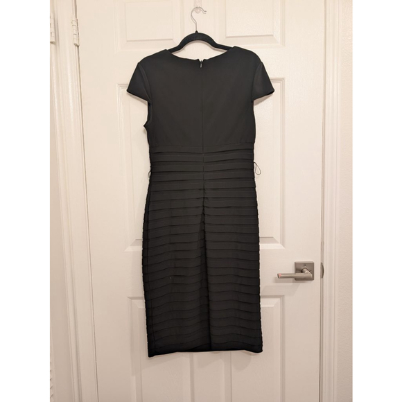 Women's Adrianna Papell Black Tiered Sheath Dress Size 8 work wear attire preppy - Picture 8 of 10